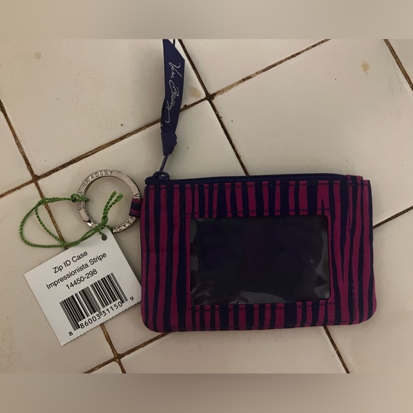 Vera Bradley Zip ID Case Impressionista Stripe - Picture 2 of 5
